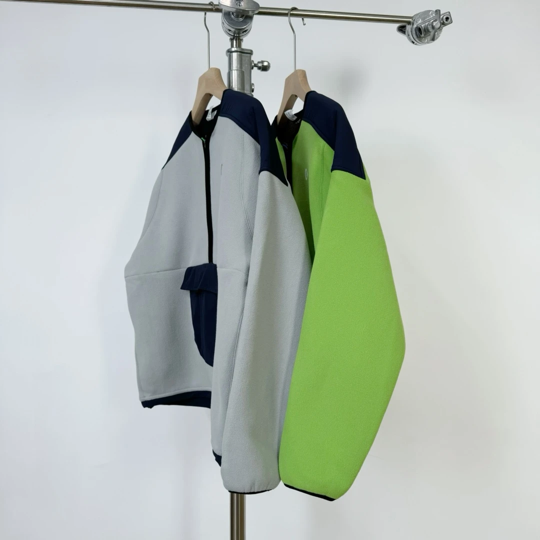 【若若美】T-9979半拉链户外机能舒适拼接抓绒卫衣O字母大口袋上衣