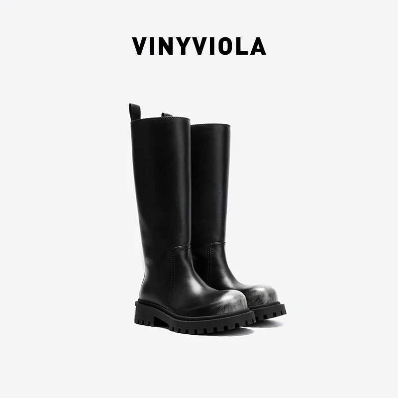 VINYVIOLA秋冬款擦色马术靴【马术高靴】