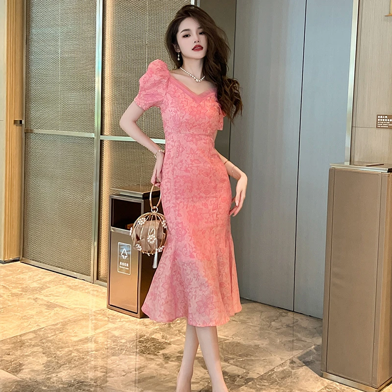 ZY.HT/紫嫣红藤夏季亮色新款显瘦气五一出游爆款高端连衣裙10290