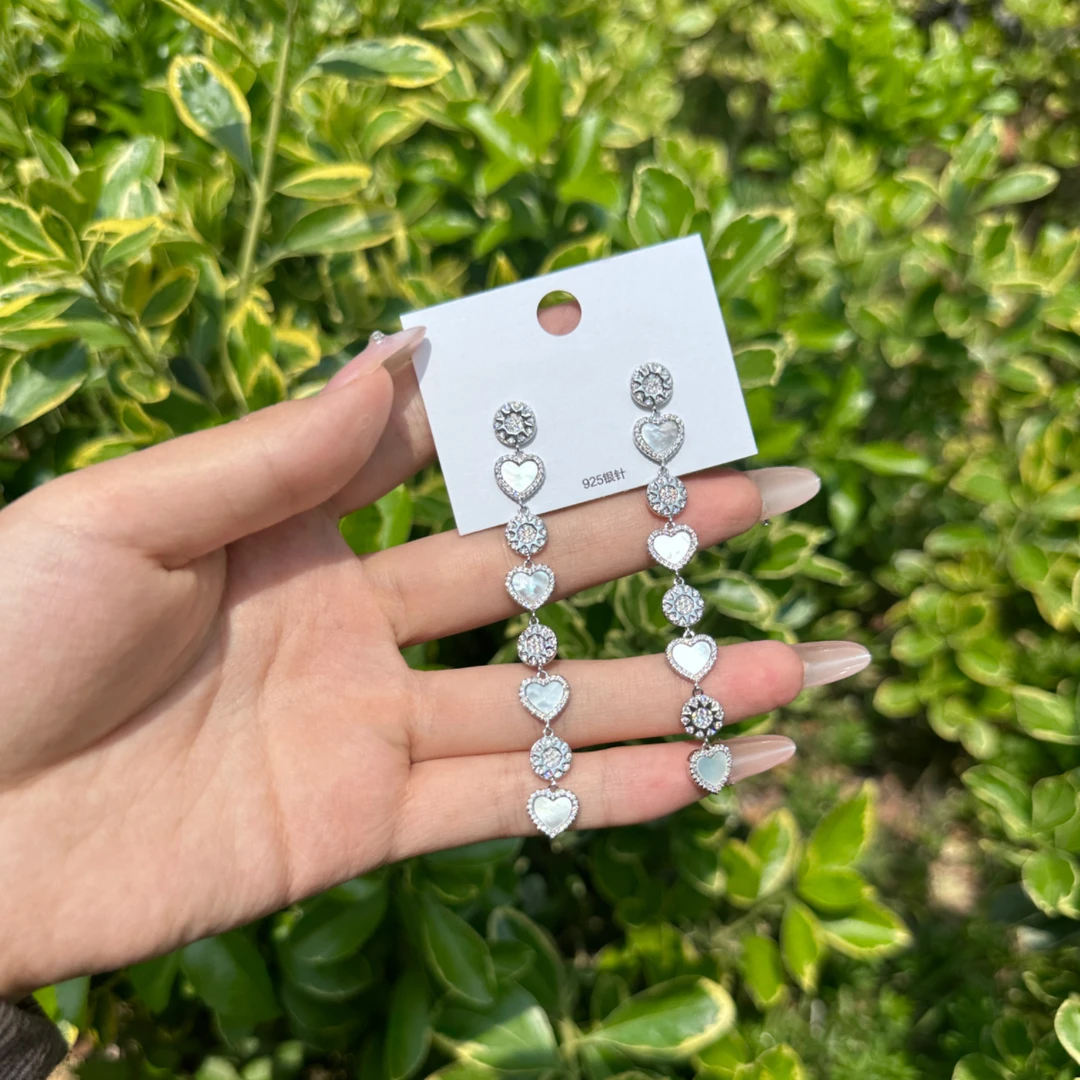 铜合金合成锆石耳饰 手工时尚轻奢优雅渐变流苏GV59