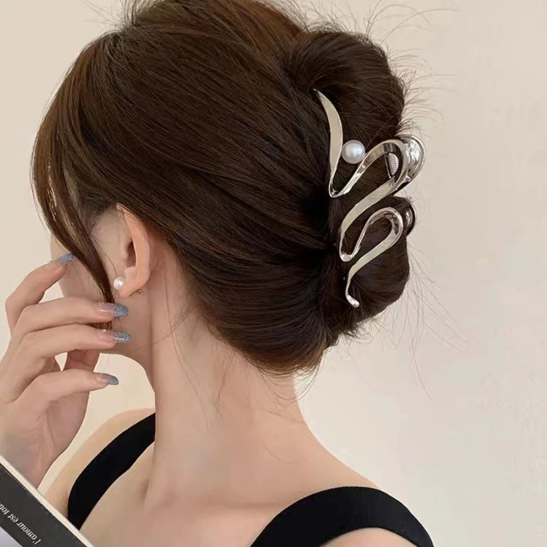 MINGFANXI/名梵希新款设计头发后脑勺鲨鱼夹大号波浪抓夹