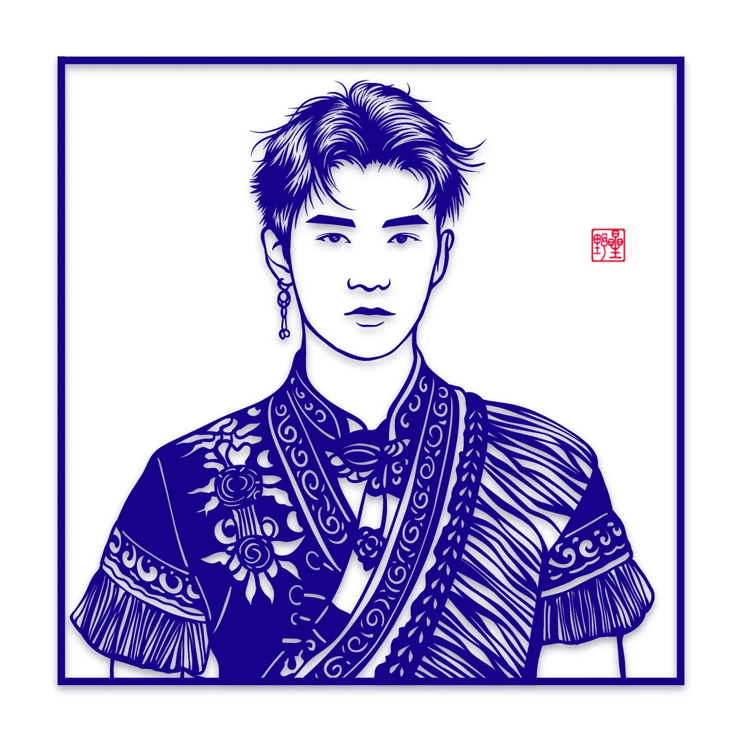 人像剪纸底稿设计