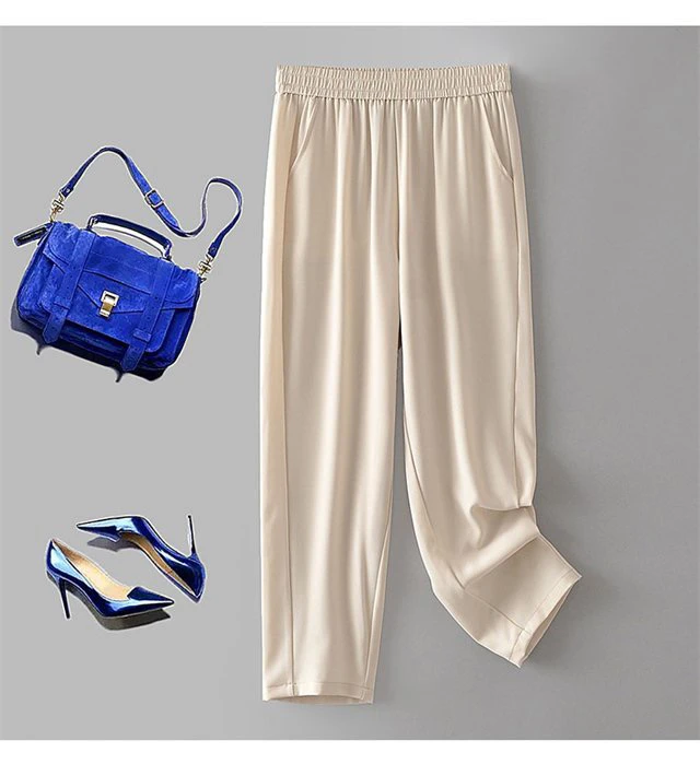 中老年女装妈妈装裤子2025新款中老年人直筒小脚裤大码宽松夏季