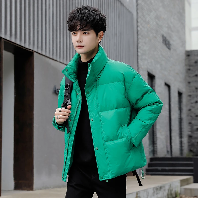 冬季新款加厚保暖休闲立领韩版羽绒服男生外套短款帅时尚立领潮牌