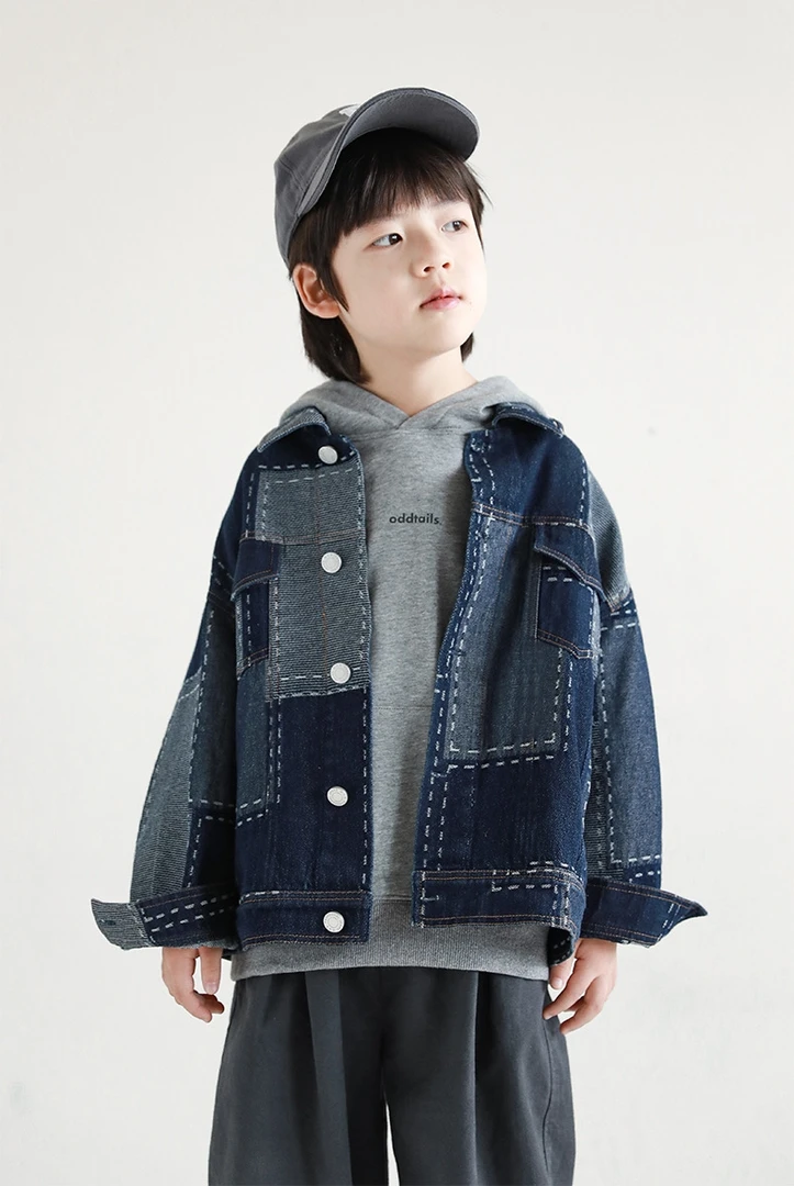 男童牛仔外套春秋款中小童潮宝韩版宽松夹克2025新款撞色上衣炸街