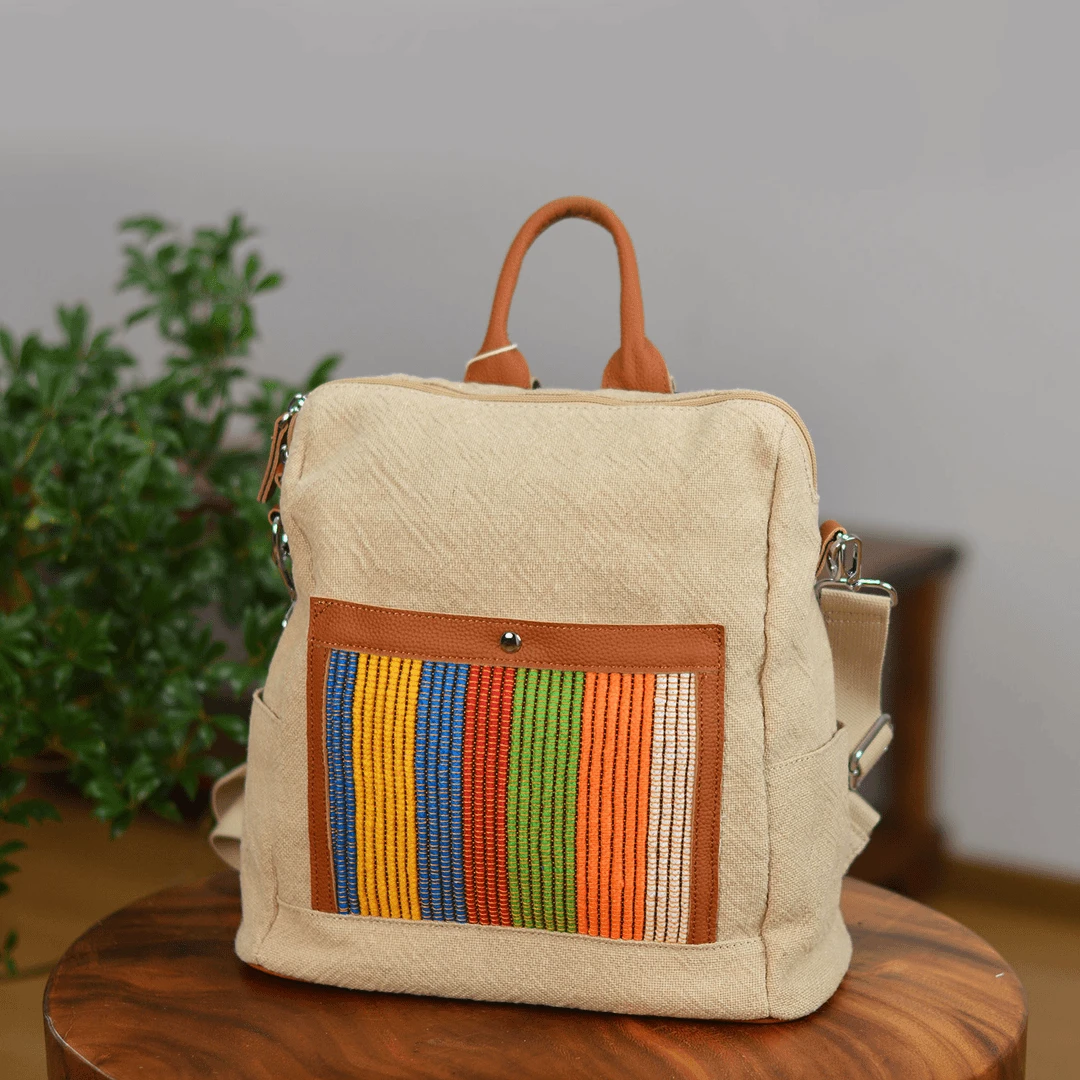 豆宝新款小众牛皮双肩包轻便百搭女包复古文艺休闲背包7601-6