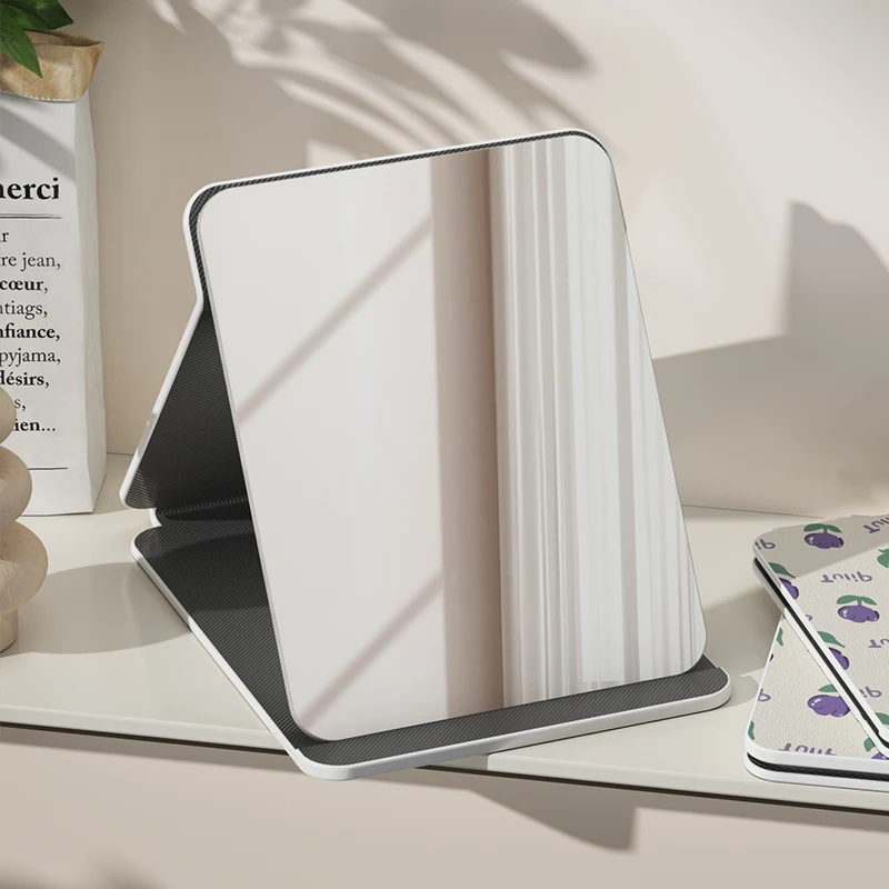 折叠镜子单面台式梳妆化妆镜小高颜值便携学生宿舍办公室桌面家用