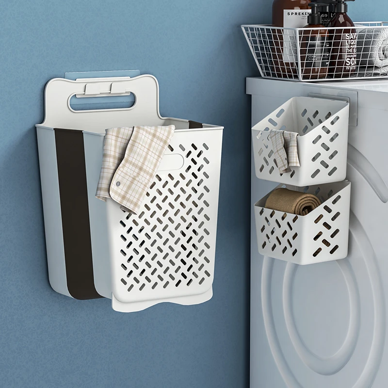 脏衣篮可折叠家用浴室脏衣篓收纳筐子卫生间换洗装衣服桶墙壁挂式