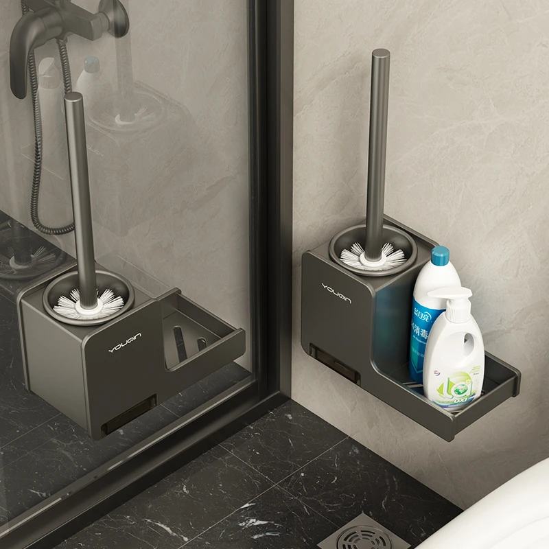 马桶刷置物架免打孔家用无死角厕所刷子卫生间浴室坐便器清洗神器