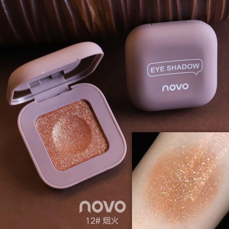 NOVO单色眼影ins平价珠光闪亮粉防水土豆泥网红同款学生小巧便携