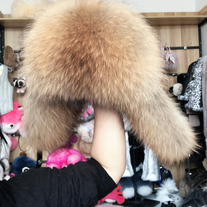 貉子毛雷锋帽时尚保暖加厚男女帽子