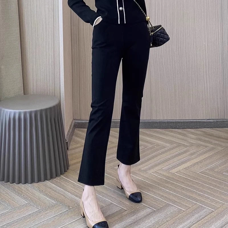 经典【镇店王牌】 时尚喇叭裤女小个子九分高腰显瘦女士微喇叭裤子