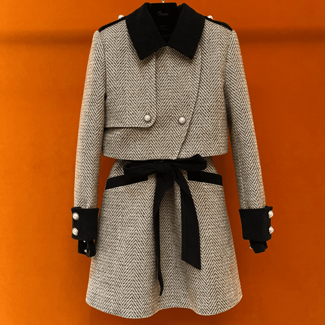 QZXH丨小香风两件套设计师款高奢定制收腰显瘦外套CiMo-TZ081F