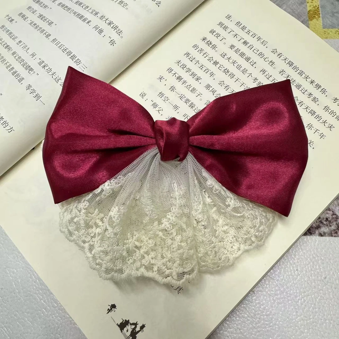 【缘创精品】高档缎面网红新款发卡后脑勺2024蝴蝶结14cm大发夹头饰