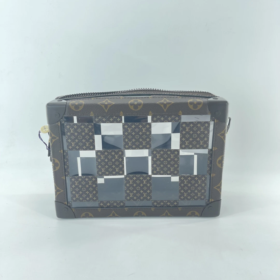 99新 LouisVuitton/路易威登 LV棕老花果冻盒子斜挎包/ZH10091