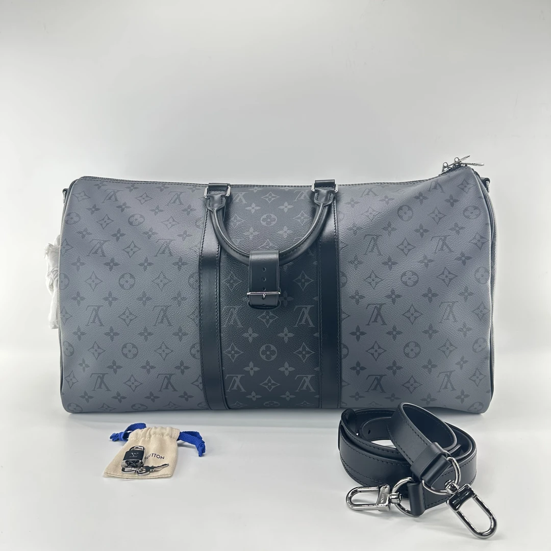 99新 LouisVuitton/路易威登 LV黑武士KP50旅行袋ZH10227时尚黑花