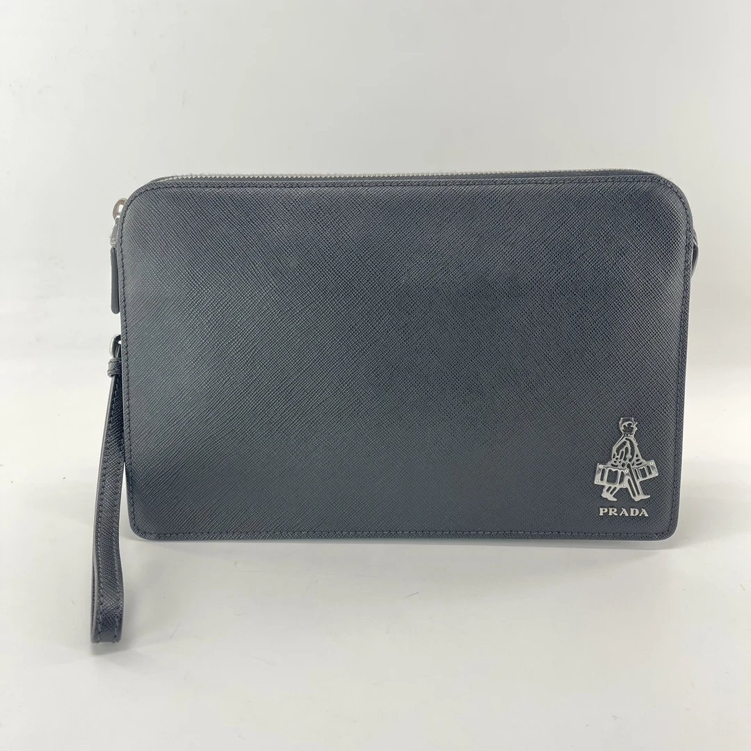 99新 Prada/普拉达 普拉达黑色手拿包/ZH10125男士时尚经典奢侈