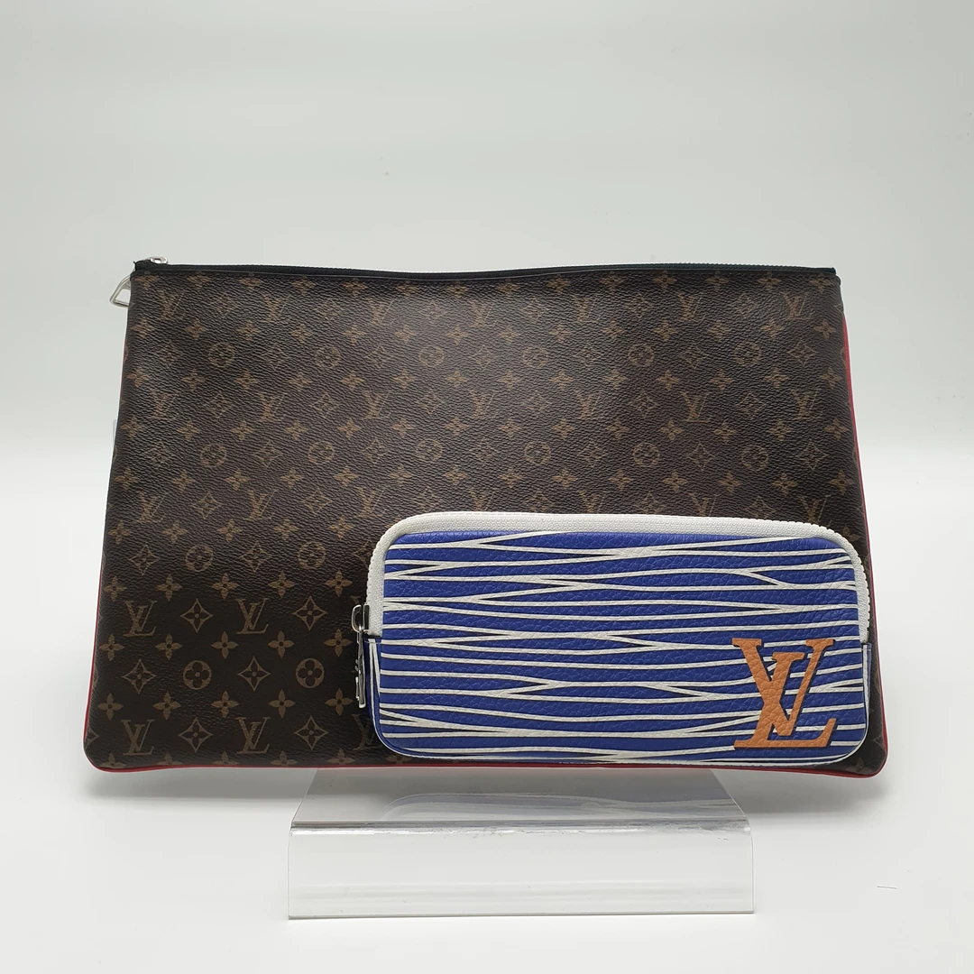 95新 LouisVuitton/路易威登 LV限量款棕老花手拿包/DH10913手包