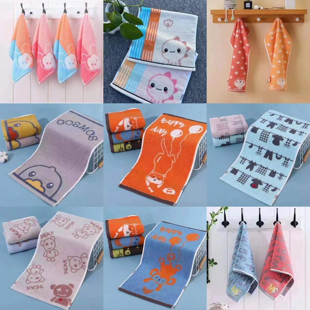 备注可选款式正品纯棉可爱儿童小毛巾柔软吸水挂式不掉毛亲肤童巾