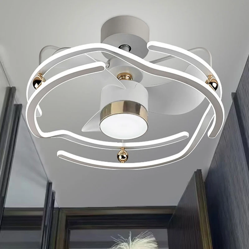 餐厅风扇灯2025年新款现代简约智能北欧吊扇灯饭厅卧室电扇灯一体