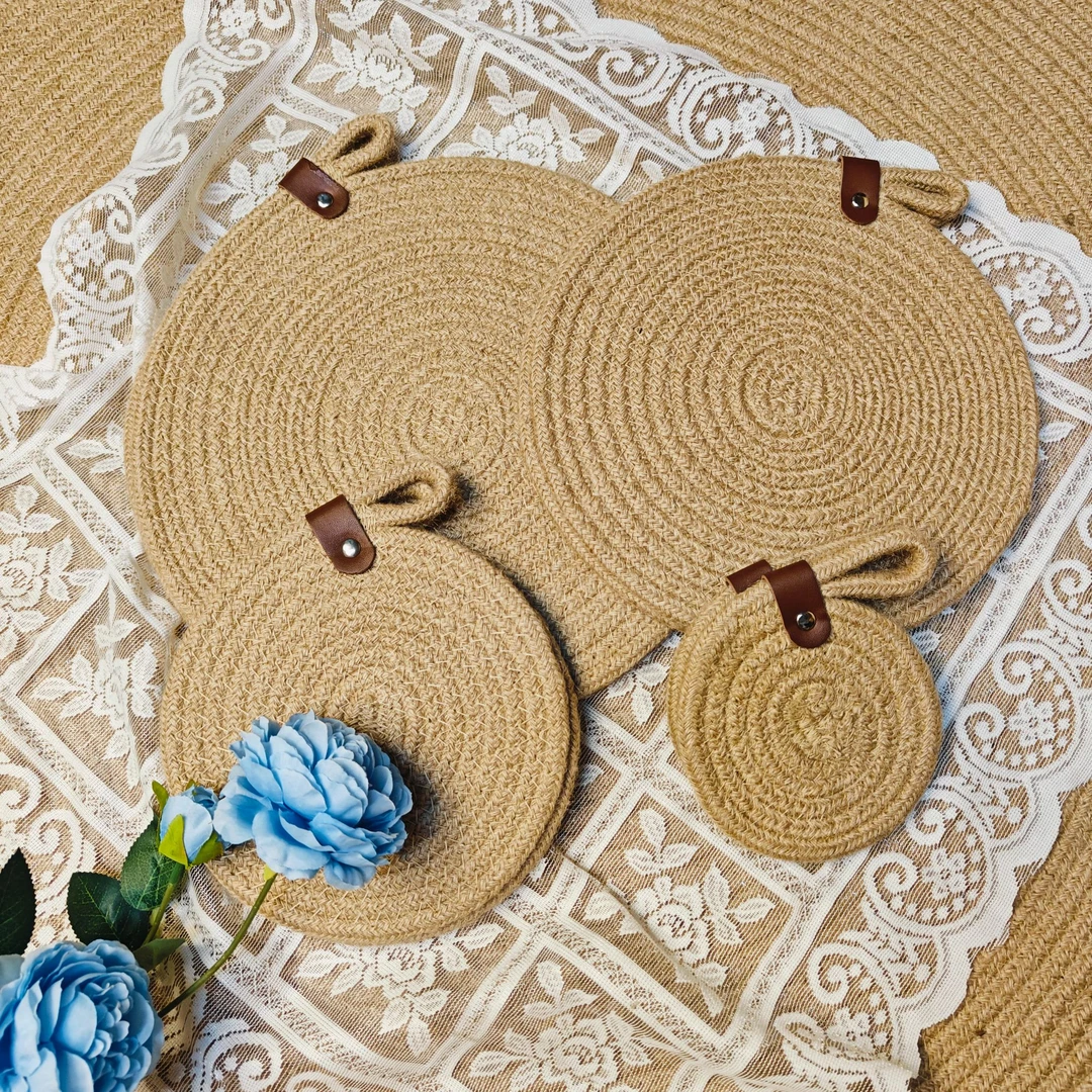 隔热防烫餐桌砂锅碗垫厨房手工茶几家用圆形新中式餐垫亚麻耐高温