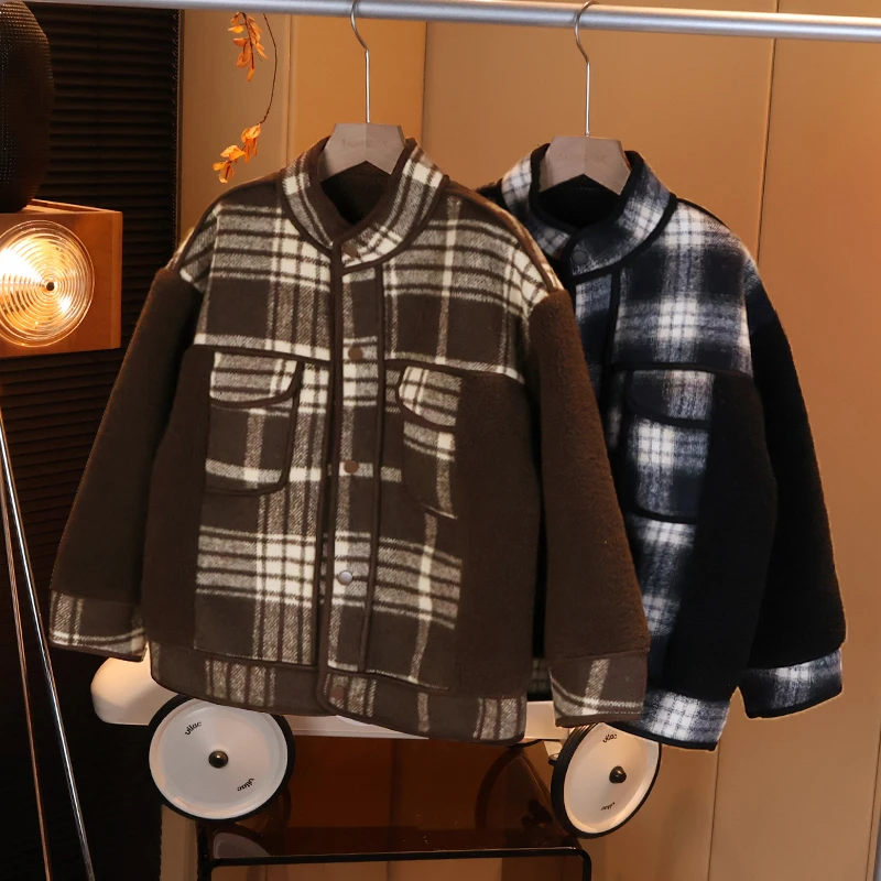 现货【户外毛毛衣外套】男童防寒立领上衣外套秋冬款中大儿童C2475