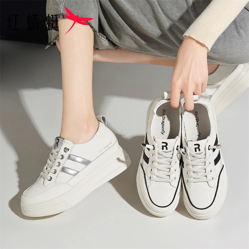 红蜻蜓2025限定款聚会女性小白鞋春季必备弹性舒适款舒适时尚女鞋