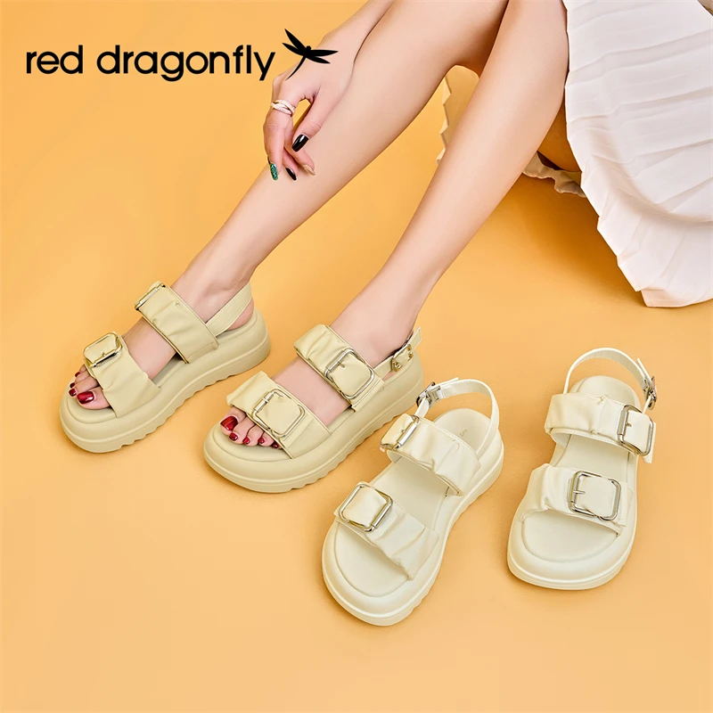 红蜻蜓2025年新款夏款女士优雅气质时装凉鞋防滑耐磨适合约会出游