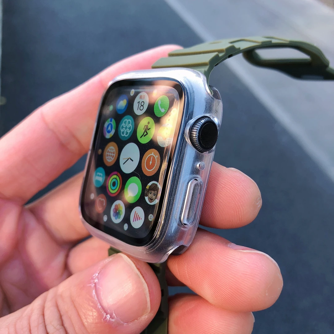 全包硬壳适用苹果手表iwatch保护壳膜一体s87654钢化膜屏幕防水壳