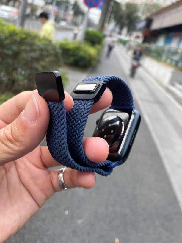 卡客针织回环适用苹果手表iwatch表带s98弹力磁吸扣Ultra编织运动