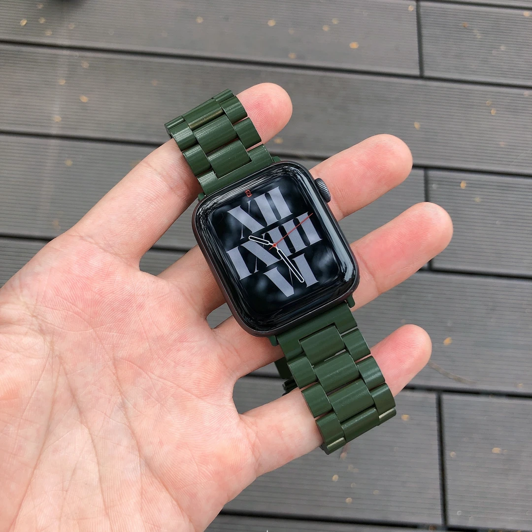 卡客适用苹果手表iwatch不锈钢s8男士97654金属ultra手表带se三珠