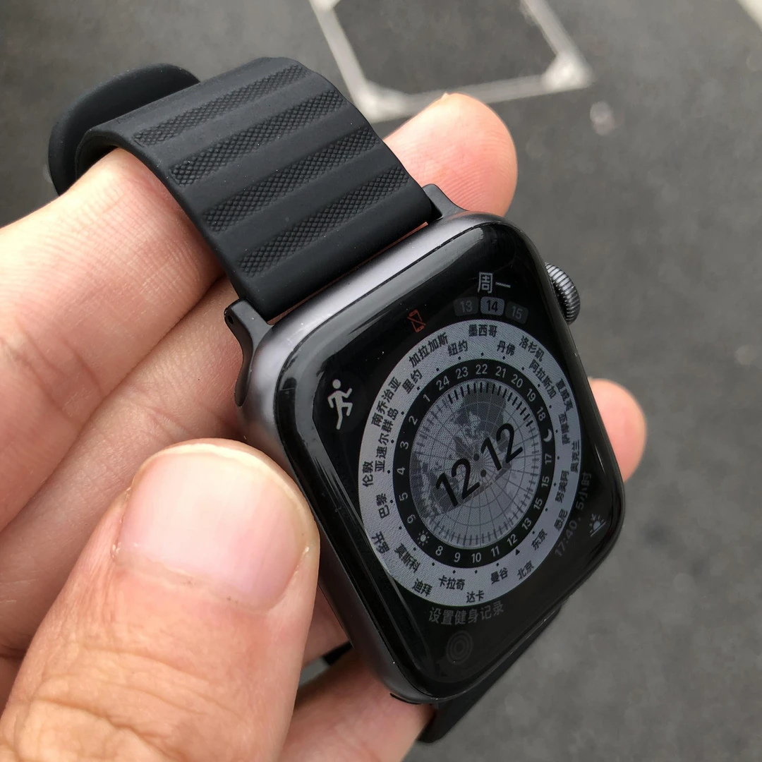 轮胎纹适用苹果手表applewatch表带s87654软硅胶49黑色ultra新T33