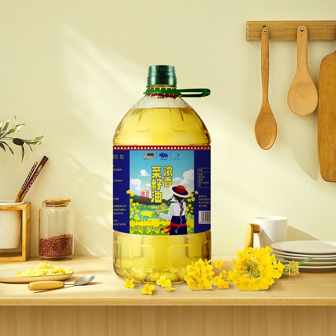正宗甘孜高原道孚县醇香压榨非转基因食用原浆浓香高级菜籽油5L