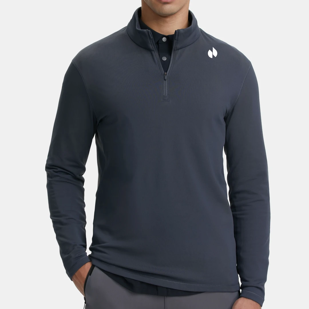 【全新】格粒绒半拉链上衣男款长袖运动休闲立领上衣