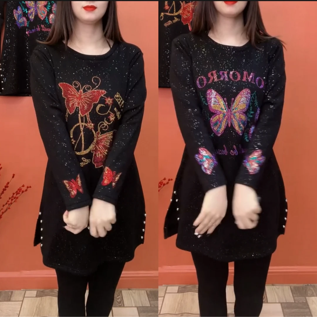 2025加绒秋冬网红时尚显瘦百搭保暖宽松打底女装连衣裙