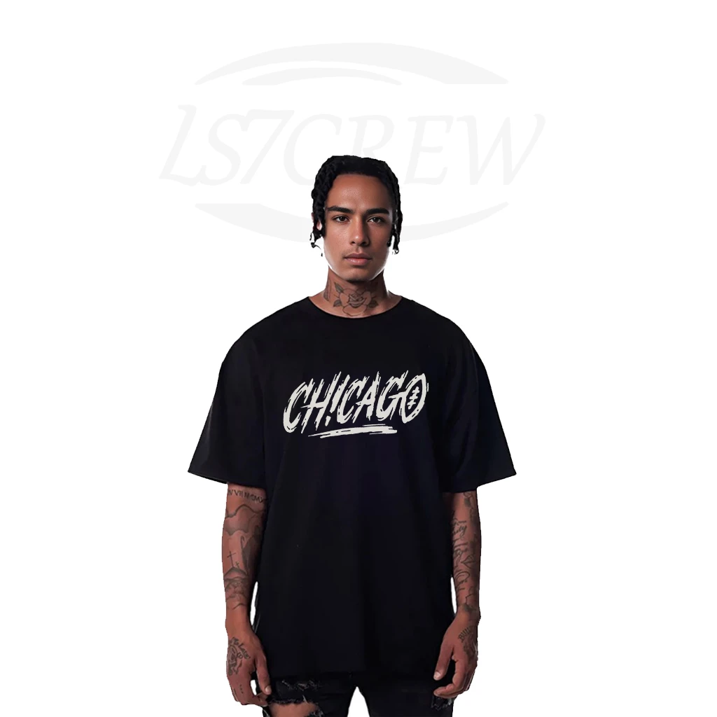 CHICAGO 原创美式基础短袖T恤男夏季休闲百搭宽松重磅纯棉半袖男