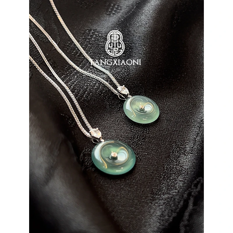 唐小泥 A货翡翠18K金平安扣吊坠 FC241029-2