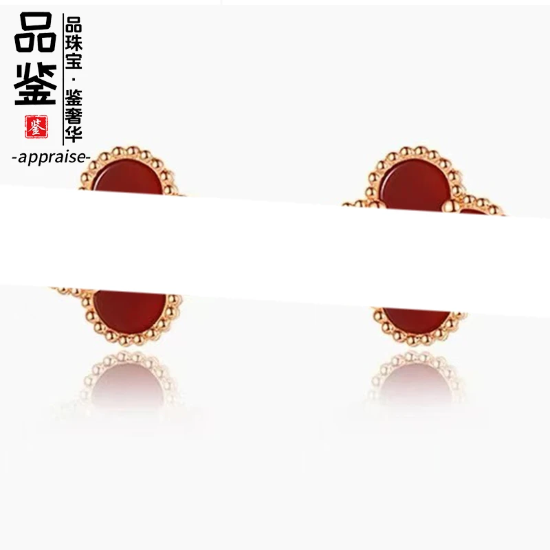铜合金耳饰 【品鉴】四叶草红色简约大气时尚 Z4598
