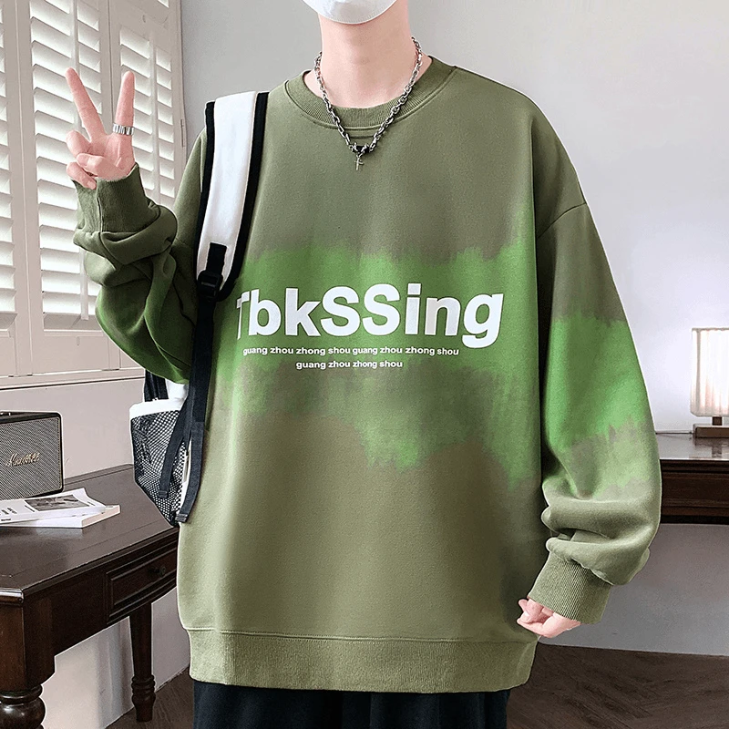 秋季新款潮牌港风宽松长袖青少年学生圆领卫衣时尚百搭潮流卫衣