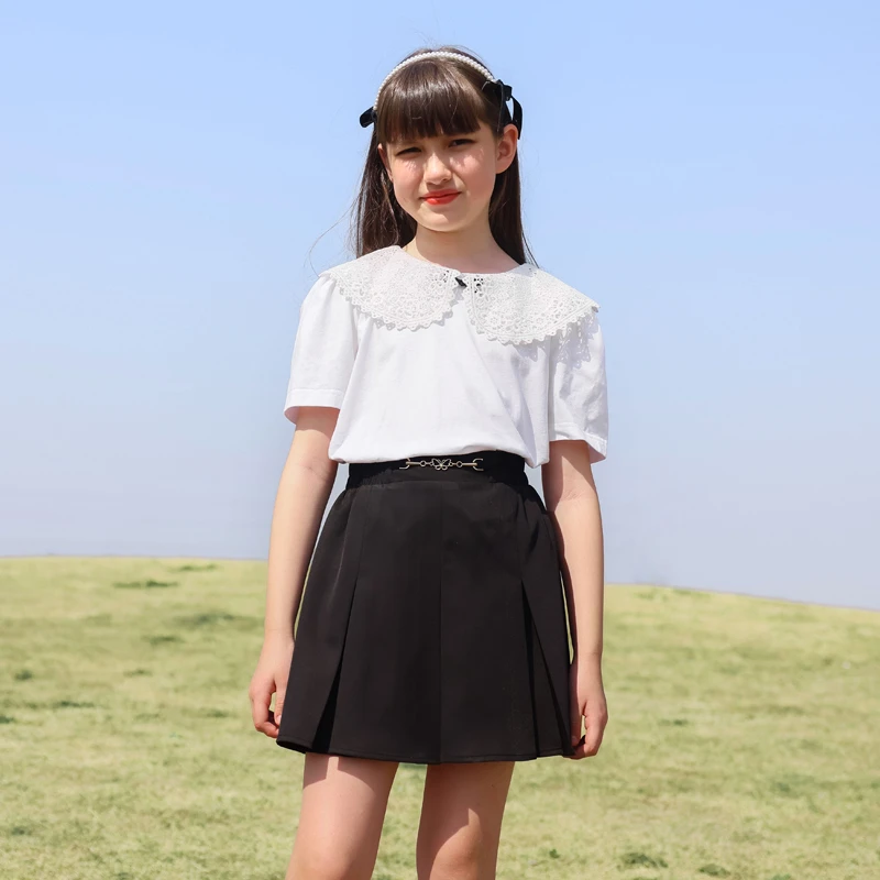 0650女童半身裙2025新款洋气夏季儿童百褶裙夏装大童短裙童装百搭