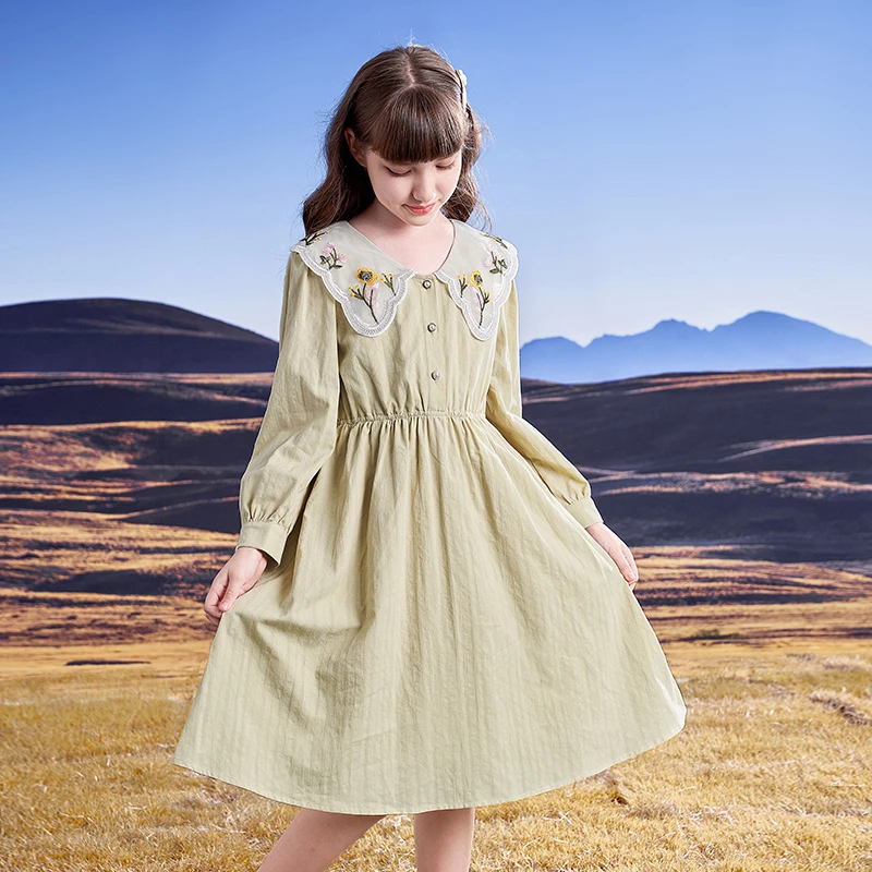 0777女童裙子春秋款2024新款爆款春款中大童公主裙洋气儿童连衣裙