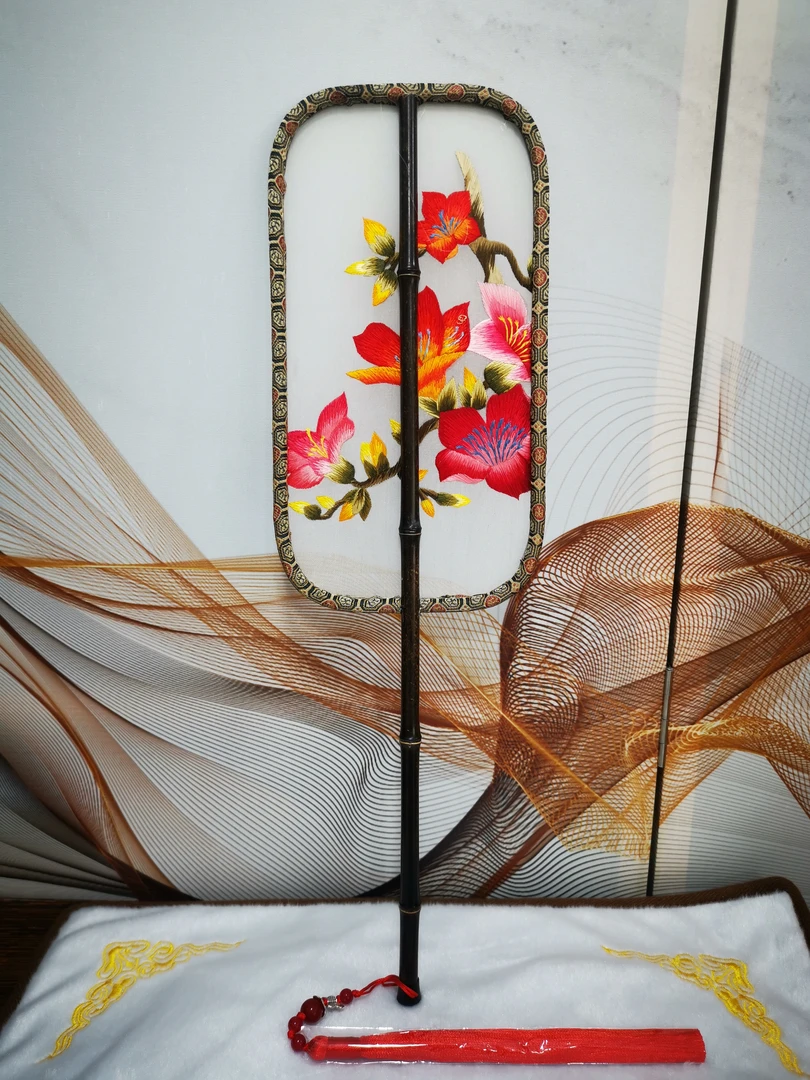 非遗纯手工苏州刺绣团扇雪糕扇