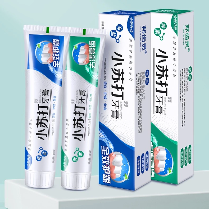 (促销)小苏打亮白牙膏去黄口气去牙渍牙刷家庭装批发护龈健齿清新