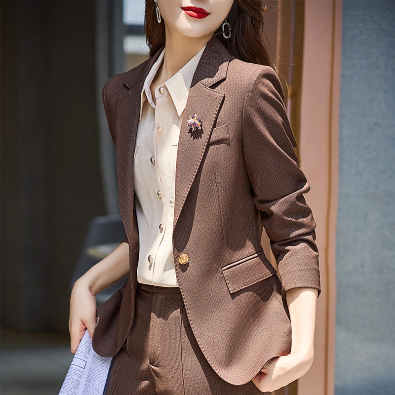 西装套装女修身职业秋冬大学生面试正装工装气质女神范西服22963
