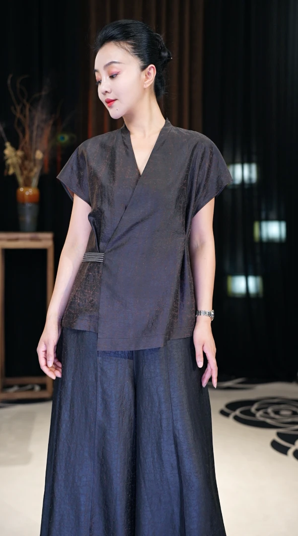 千境千媛 新中式百搭龟裂纹衬衫 GLW-0013