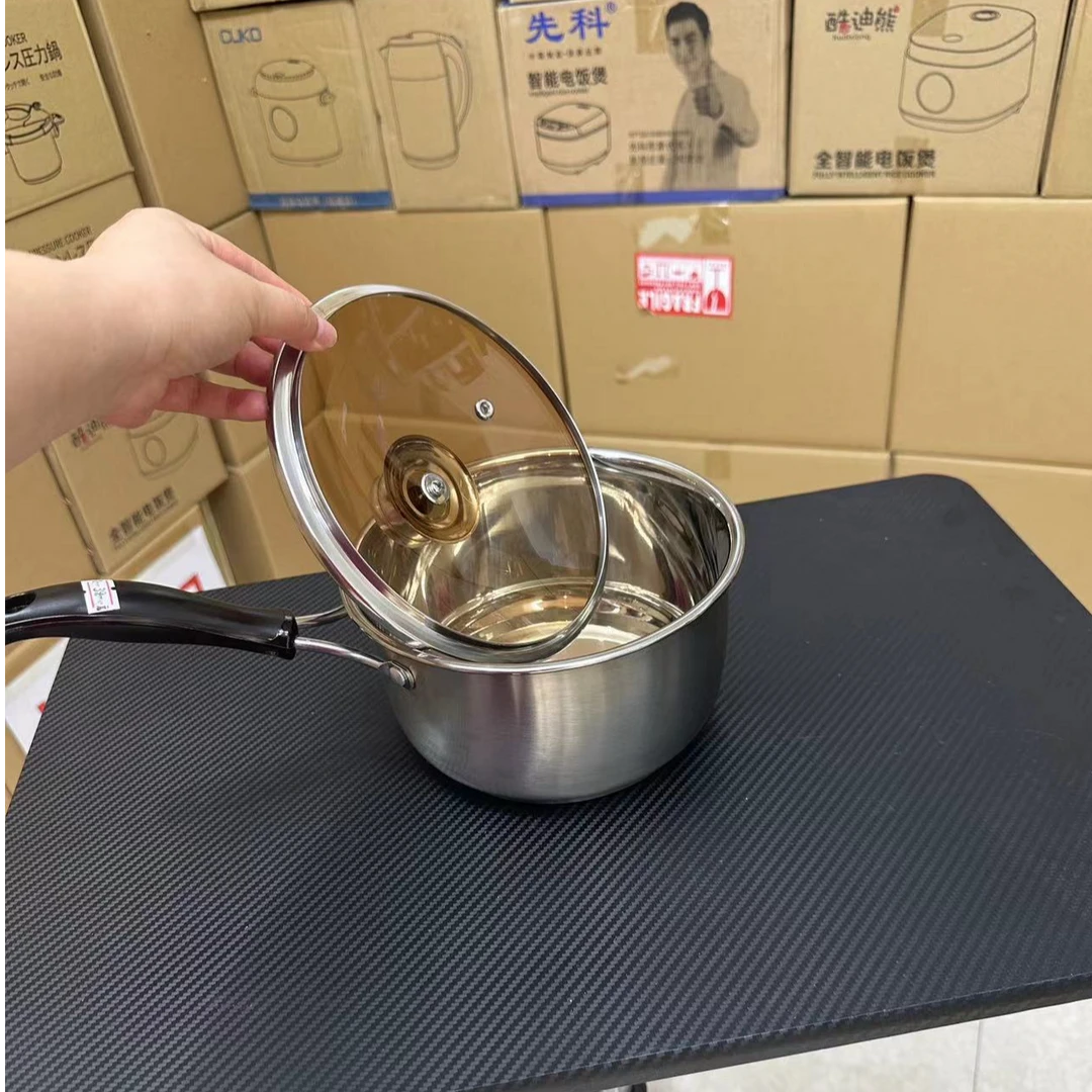 不锈钢加厚304汤锅家用奶锅煮面迷你小锅泡面