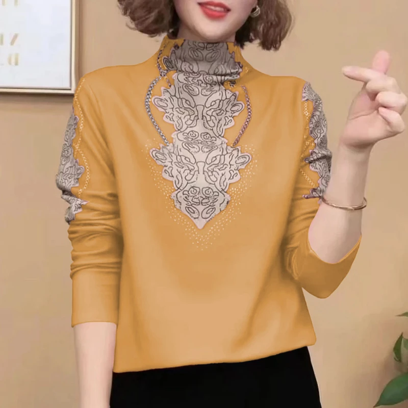 2024秋冬季新款保暖时尚半高领气质百搭长袖减龄打底衫显瘦上衣