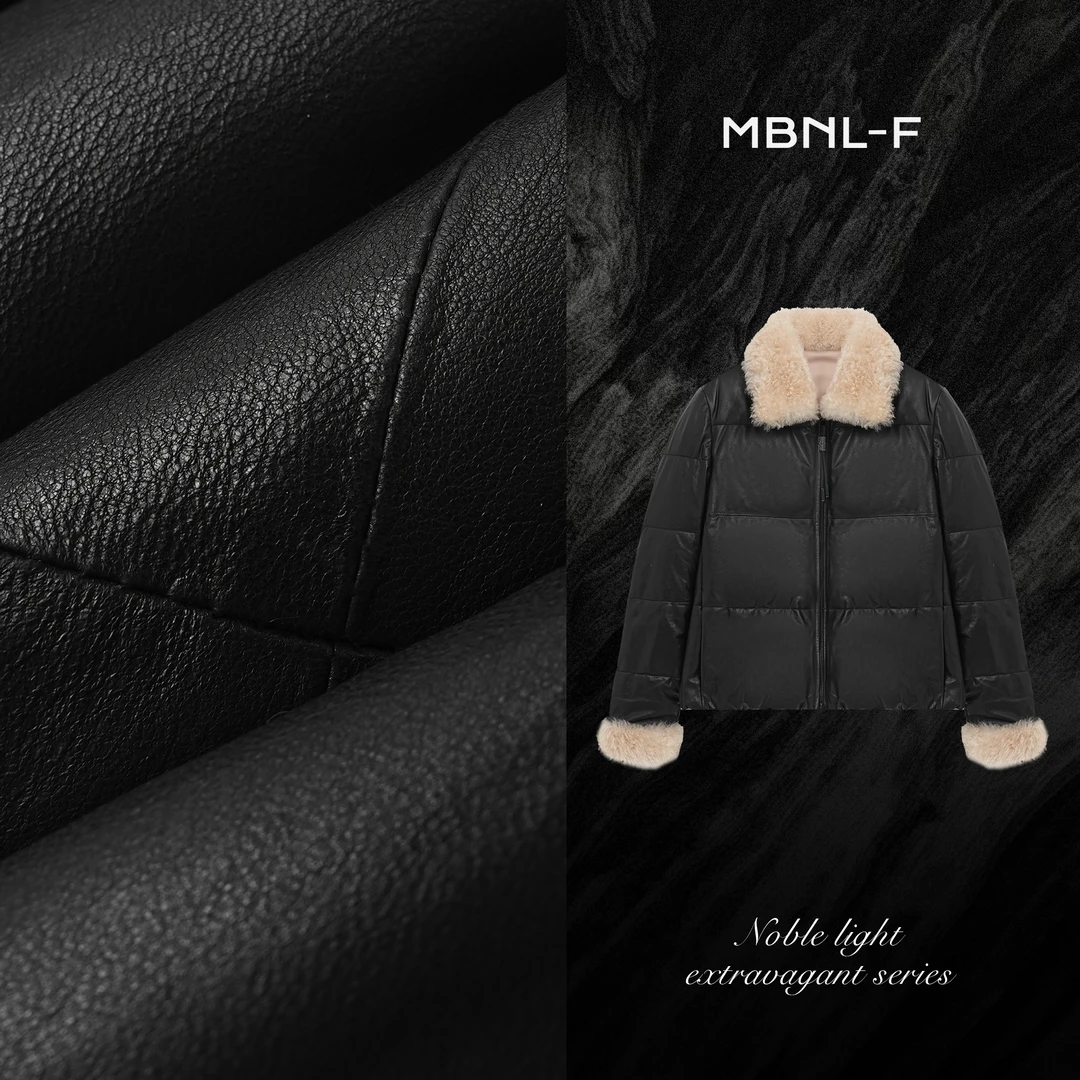 MBNL-F"山羊绒鹅绒皮衣" 2024F/W新品 翻领皮衣秦磊XM-PY1658