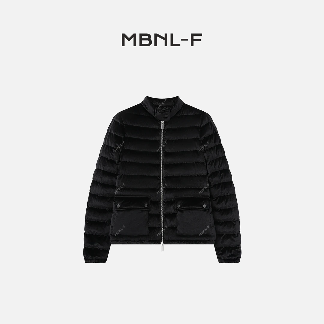 MBNL-F“黑玫瑰” 2024F/W新品 丝绒感横纹鹅绒服 秦磊XM-YR0698