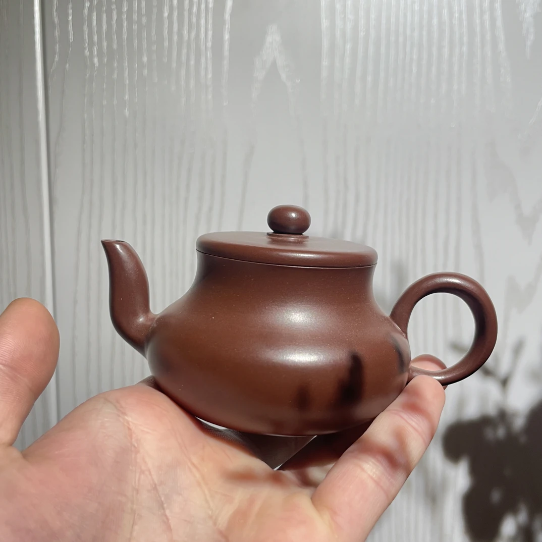 【林嬿制】潮州手拉壶 黑金刚君德壶原矿朱泥家用泡茶壶纯手工茶壶
